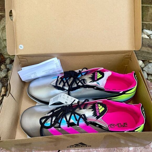 Adidas GAMEMODE Men's Soccer FIRM GROUND Cleats GY7535 Silver Metallic New Sz 13 - Picture 7 of 12